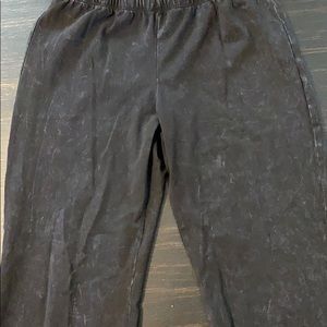 Black flare distressed pants